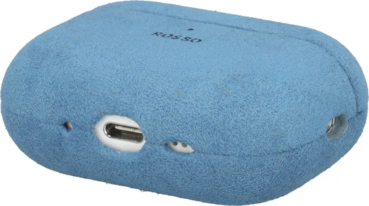 Rosso Avanti Apple AirPods Pro 3 MagSafe Hoesje Alcantara Case Licht Blauw afbeelding 7