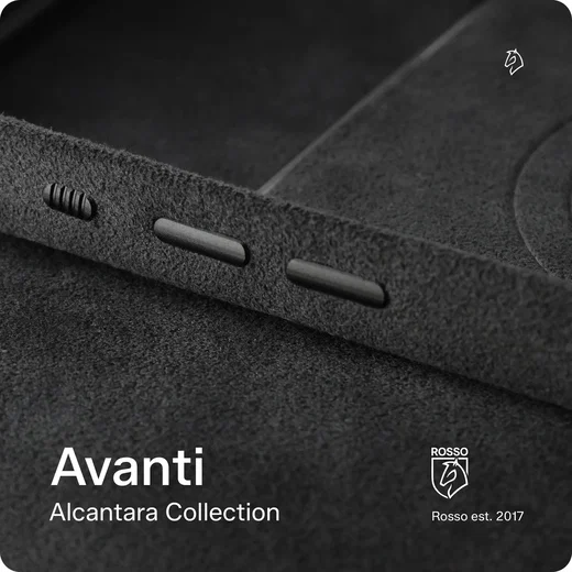 Rosso Avanti Apple AirPods Pro 1 / 2 MagSafe Hoesje Alcantara Case Grijs afbeelding 7