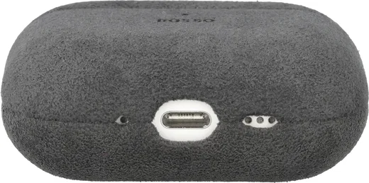 Rosso Avanti Apple AirPods Pro 1 / 2 MagSafe Hoesje Alcantara Case Grijs afbeelding 6