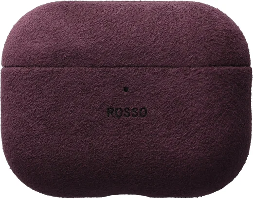 Rosso Avanti Apple AirPods Pro 1 / 2 MagSafe Hoesje Alcantara Case Burgundy afbeelding 1