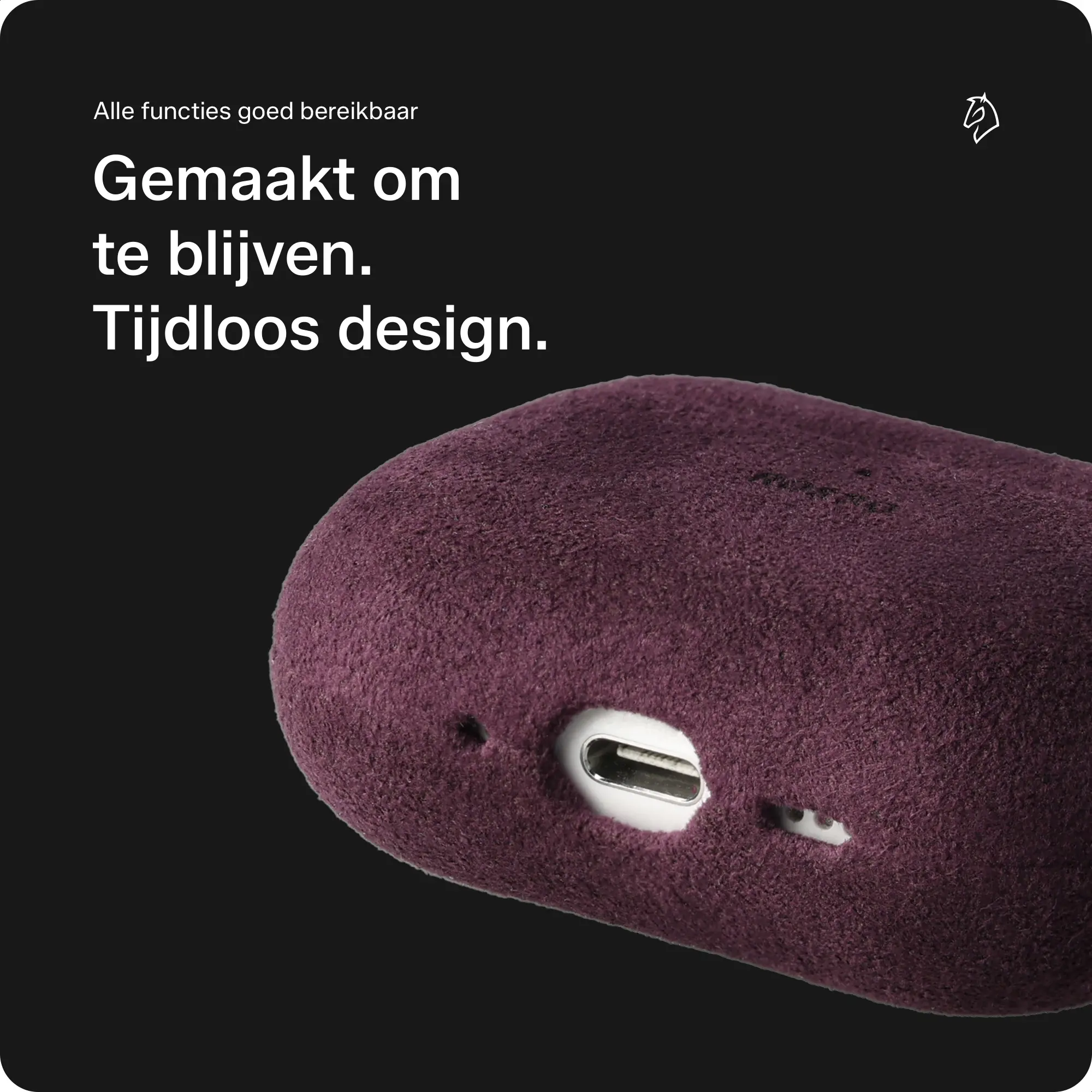 Rosso Avanti Apple AirPods Pro 1 / 2 MagSafe Hoesje Alcantara Case Burgundy afbeelding 4