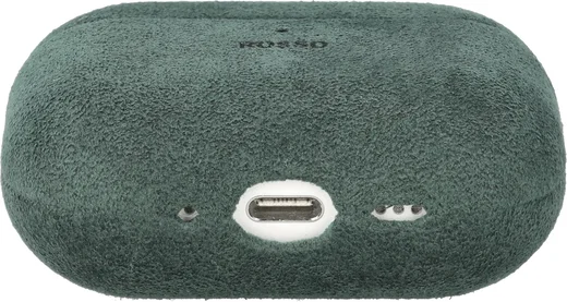 Rosso Avanti Apple AirPods Pro 1 / 2 MagSafe Hoesje Alcantara Case Groen afbeelding 6