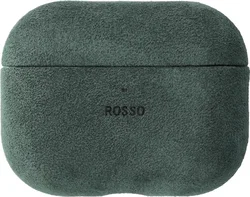 Rosso Avanti Apple AirPods Pro 1 / 2 MagSafe Hoesje Alcantara Case Groen afbeelding