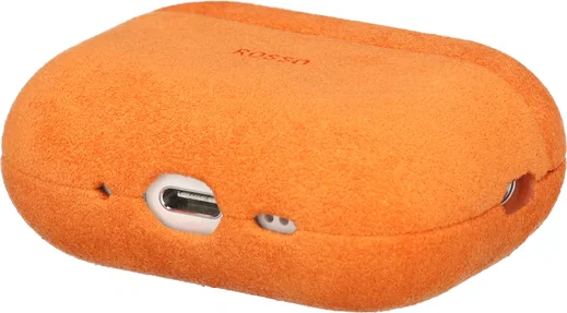 Rosso Avanti Apple AirPods Pro 1 / 2 MagSafe Hoesje Alcantara Case Oranje afbeelding 7
