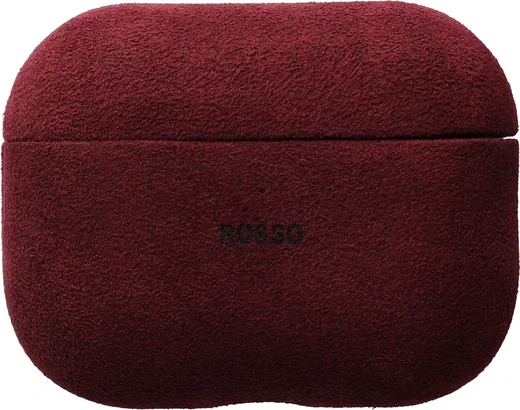 Rosso Avanti Apple AirPods Pro 1 / 2 MagSafe Hoesje Alcantara Case Rood afbeelding 1
