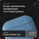 Rosso Avanti Apple AirPods Pro 1 / 2 MagSafe Hoesje Alcantara Case Licht Blauw afbeelding 2
