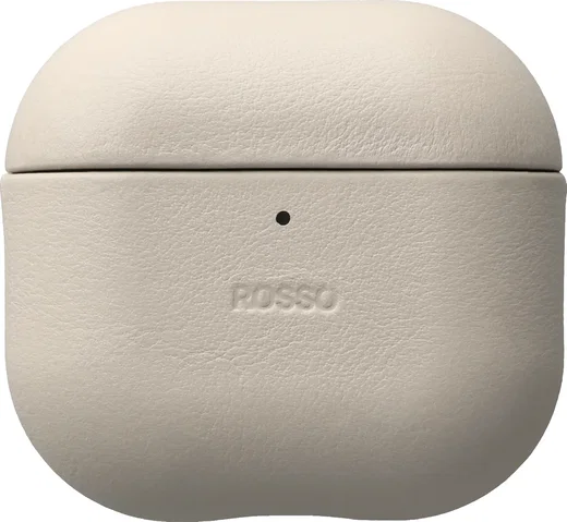 Rosso Evolve Apple AirPods 4 / 5 Hoesje ECCO Leer MagSafe Case Beige afbeelding 1