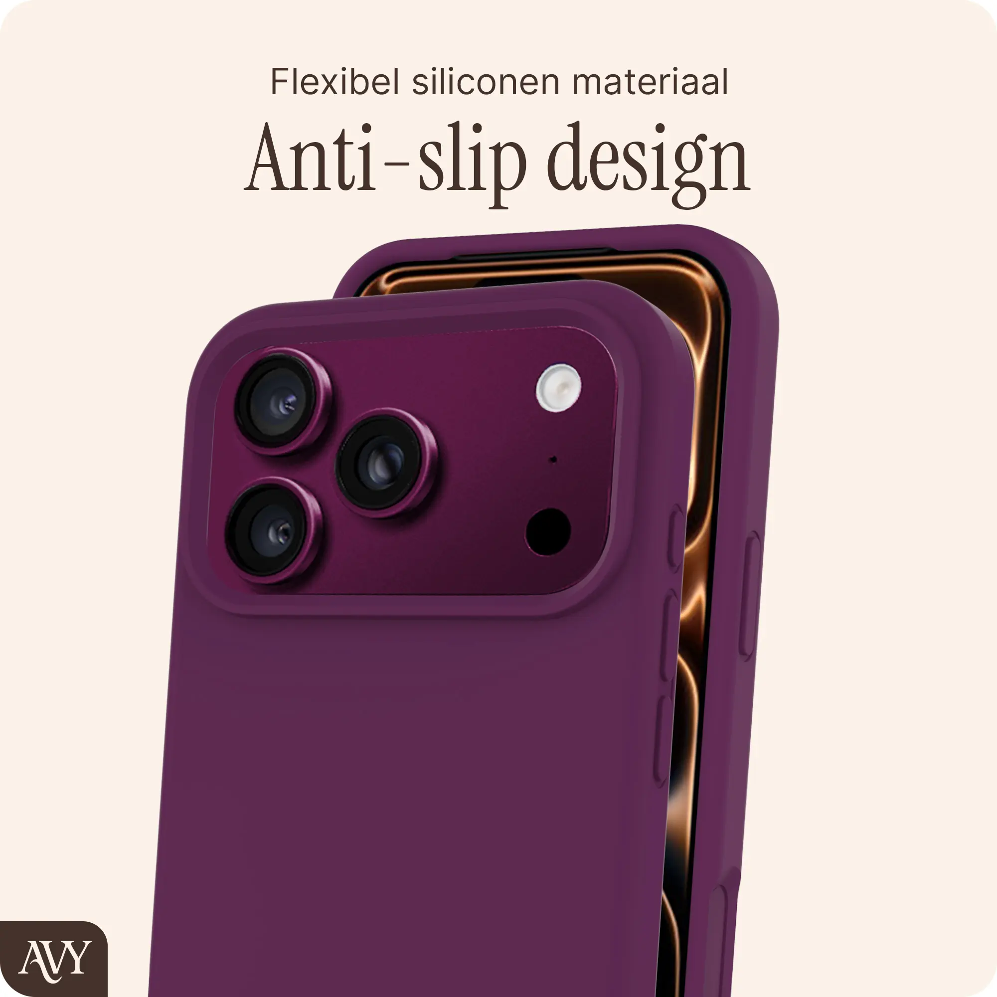AVY Apple iPhone 18 Pro Max Hoesje Liquid Silicone met MagSafe Burgundy afbeelding 3