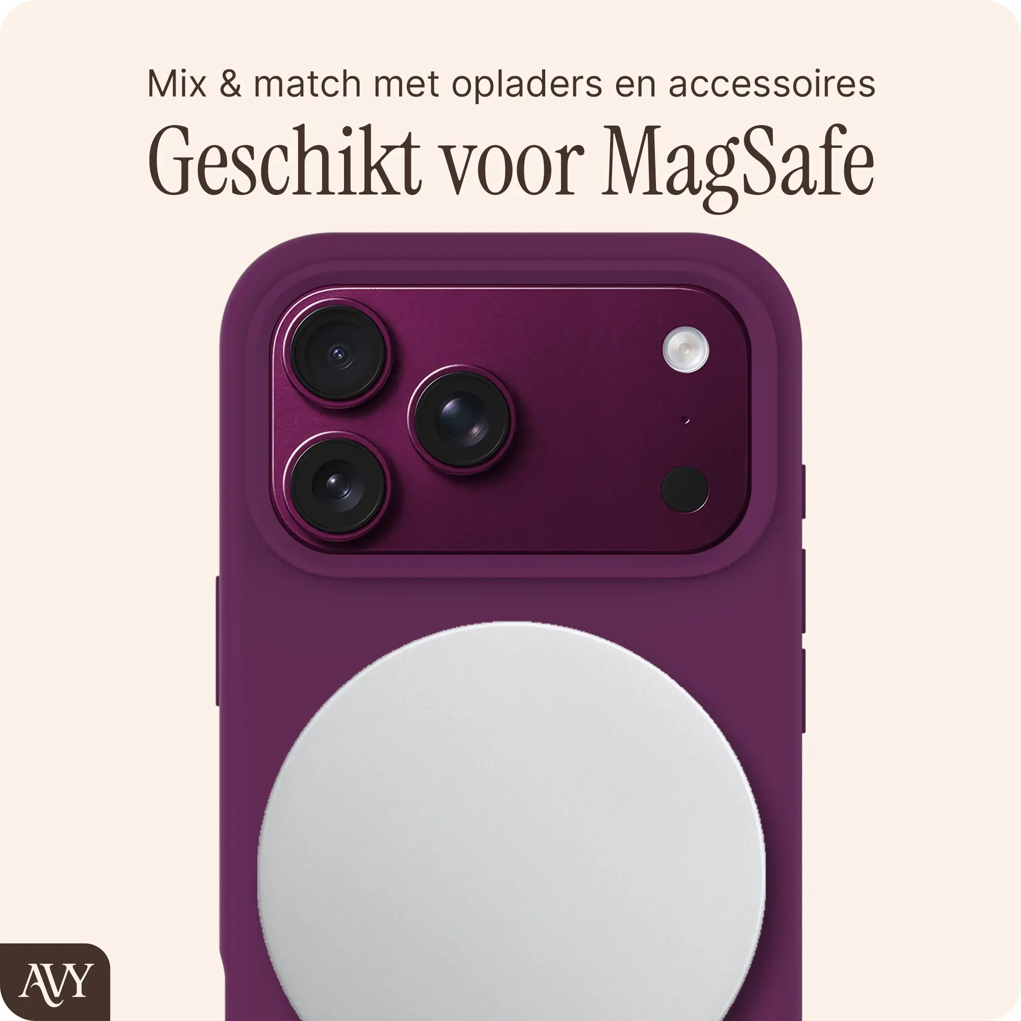 AVY Apple iPhone 18 Pro Max Hoesje Liquid Silicone met MagSafe Burgundy afbeelding 4