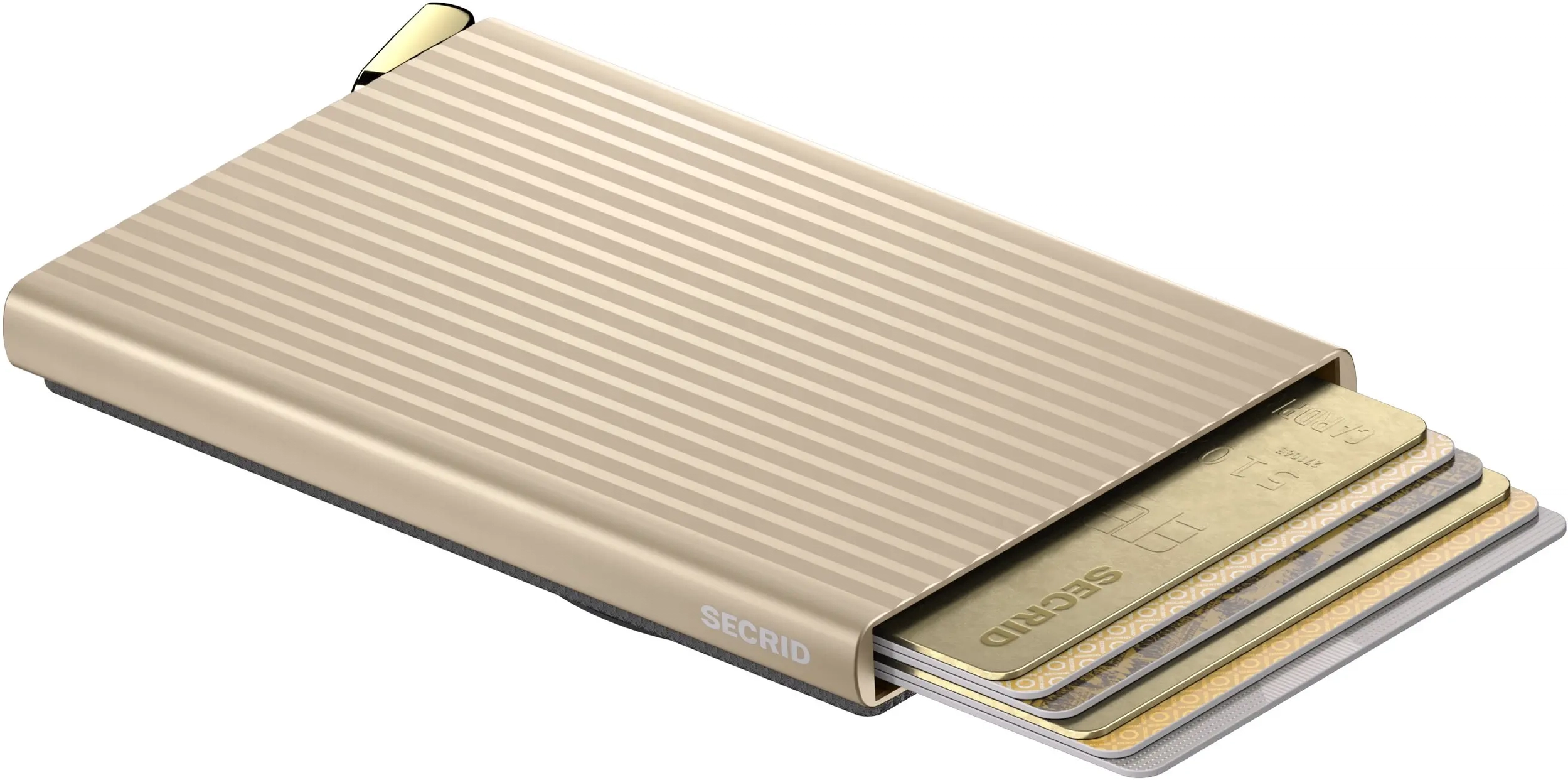SECRID Premium Card Protector Fluted MagSafe Pasjeshouder Beige afbeelding 1