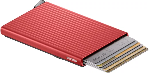 SECRID Premium Card Protector Fluted MagSafe Pasjeshouder Rood afbeelding 1