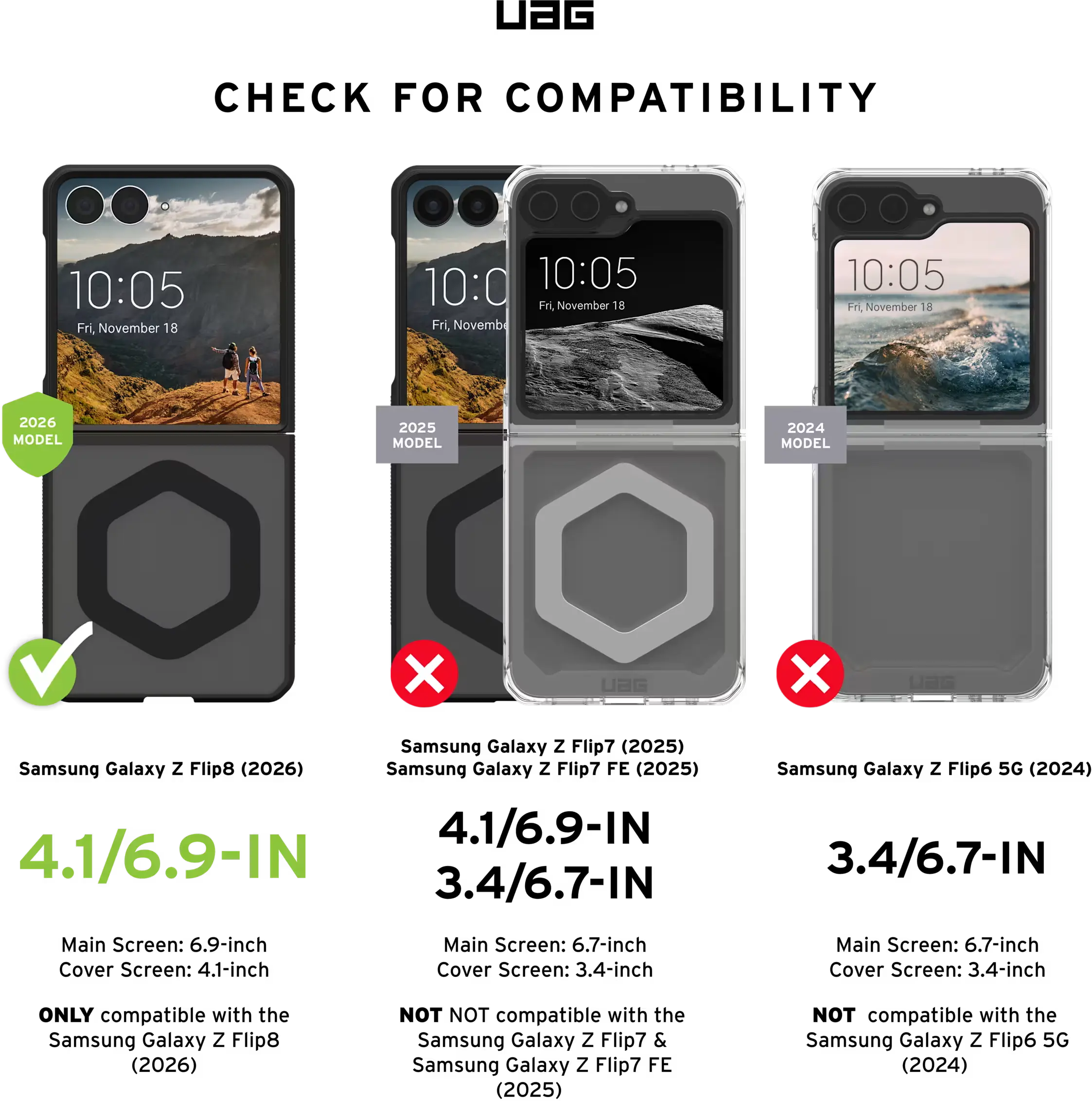 UAG Mouve Samsung Galaxy Z Flip 8 Hoesje MagSafe Back Cover Ice afbeelding 5