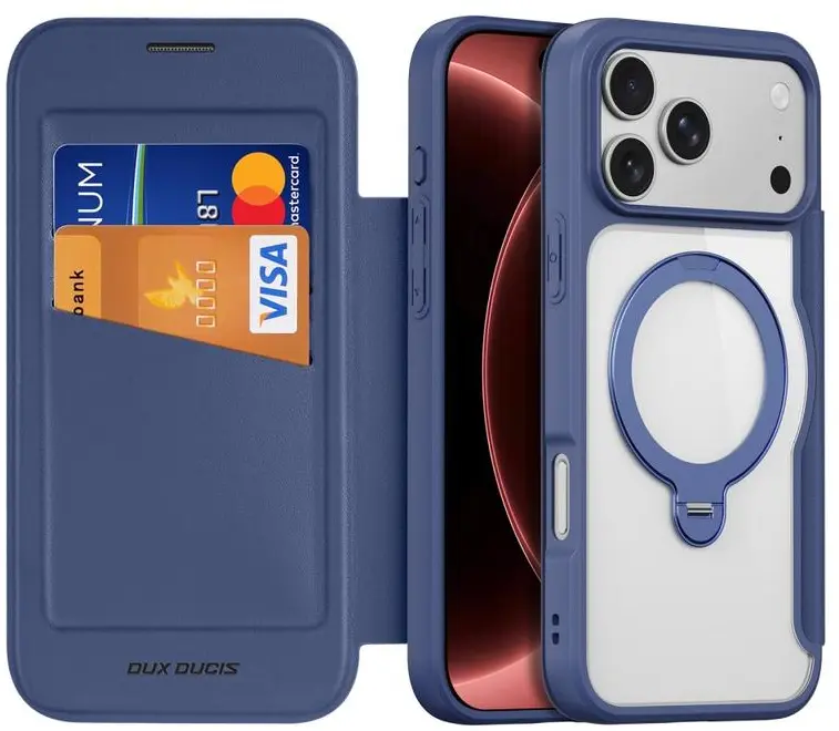 Dux Ducis Skin X Pro iPhone 18 Pro / 17 Pro Hoesje MagSafe RFID Book Case Blauw afbeelding 1