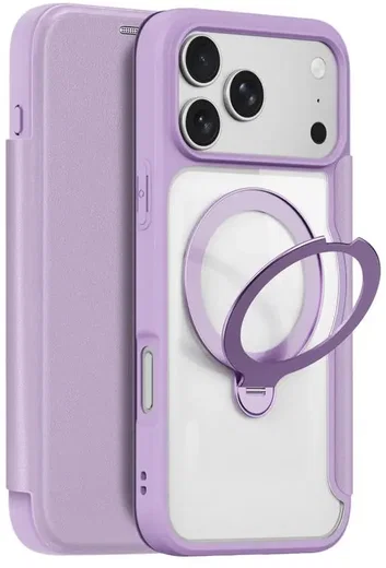 Dux Ducis Skin X Pro iPhone 18 Pro / 17 Pro Hoesje MagSafe RFID Book Case Paars afbeelding 2
