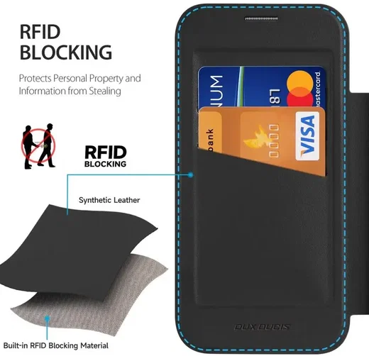 Dux Ducis Skin X Pro iPhone 18 Pro Max / 17 Pro Max Hoesje MagSafe RFID Zwart afbeelding 9