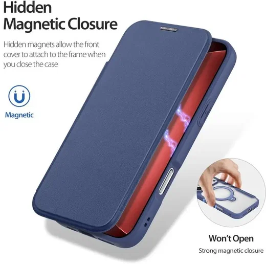 Dux Ducis Skin X Pro iPhone 18 Pro Max / 17 Pro Max Hoesje MagSafe RFID Blauw afbeelding 11