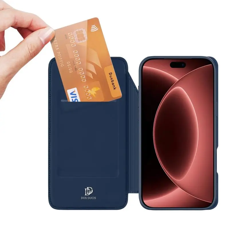 Dux Ducis Skin Pro Apple iPhone 18 Pro/17 Pro Hoesje Portemonnee Book Case Blauw afbeelding 2