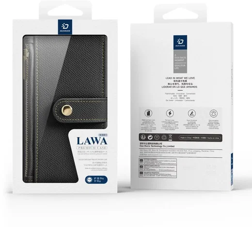 Dux Ducis Lawa iPhone 18 Pro / 17 Pro Hoesje 2-in-1 Book Case MagSafe Zwart afbeelding 12