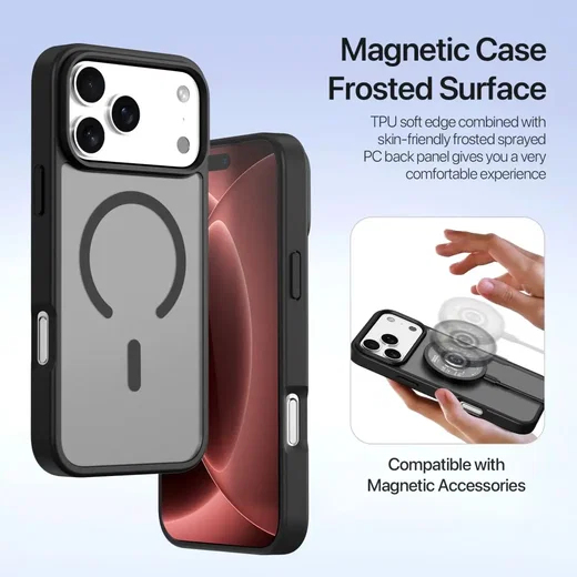 Dux Ducis Lawa iPhone 18 Pro / 17 Pro Hoesje 2-in-1 Book Case MagSafe Zwart afbeelding 8