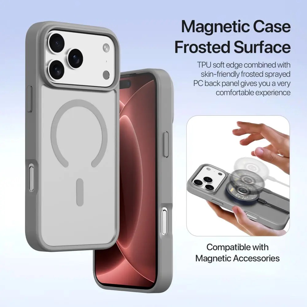 Dux Ducis Lawa iPhone 18 Pro / 17 Pro Hoesje 2-in-1 Book Case MagSafe Grijs afbeelding 8