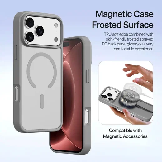 Dux Ducis Lawa iPhone 18 Pro / 17 Pro Hoesje 2-in-1 Book Case MagSafe Grijs afbeelding 8