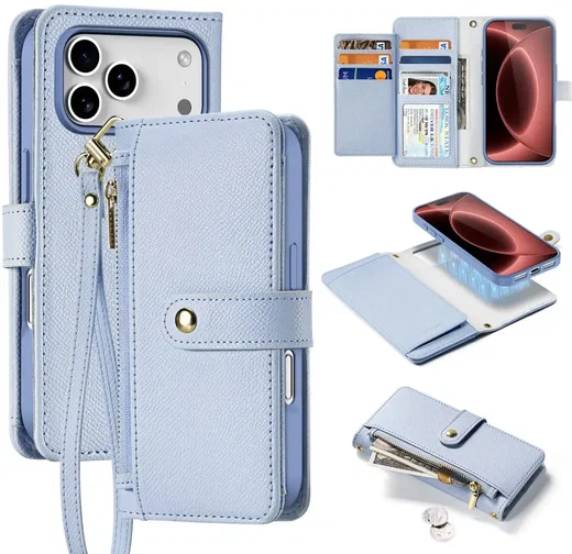 Dux Ducis Lawa iPhone 18 Pro / 17 Pro Hoesje 2-in-1 Book Case MagSafe Blauw afbeelding 2