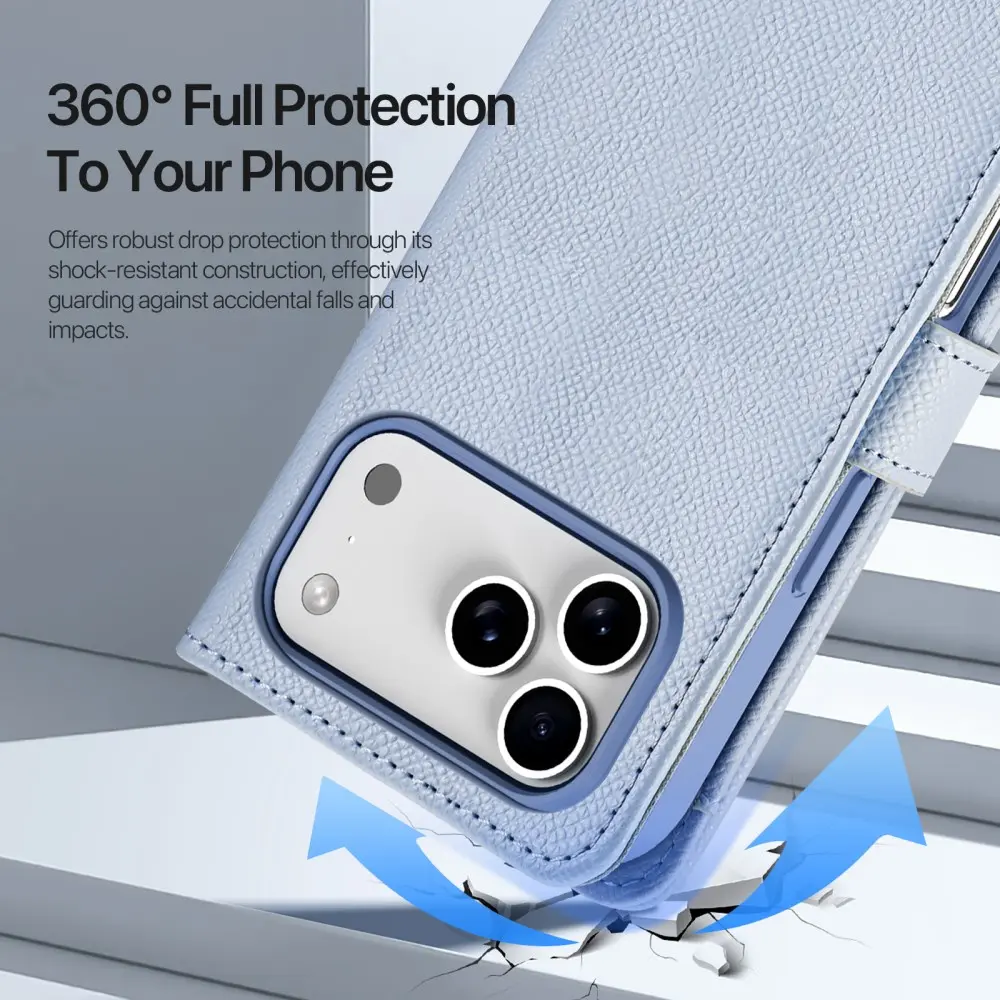 Dux Ducis Lawa iPhone 18 Pro / 17 Pro Hoesje 2-in-1 Book Case MagSafe Blauw afbeelding 4