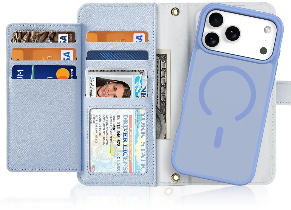 Dux Ducis Lawa iPhone 18 Pro / 17 Pro Hoesje 2-in-1 Book Case MagSafe Blauw afbeelding 1