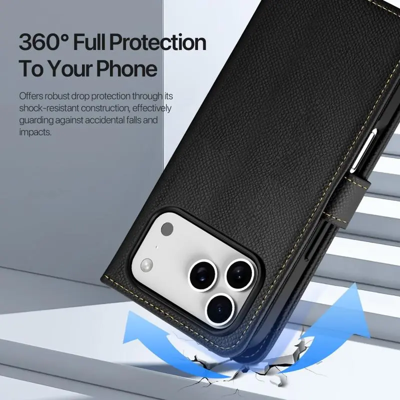 Dux Ducis Lawa iPhone 18 Pro Max / 17 Pro Max Hoesje 2-in-1 Wallet MagSafe Zwart afbeelding 10