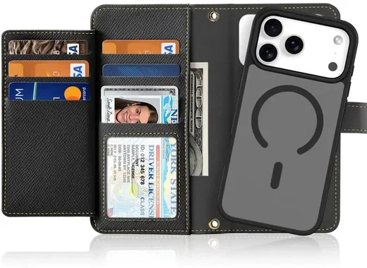 Dux Ducis Lawa iPhone 18 Pro Max / 17 Pro Max Hoesje 2-in-1 Wallet MagSafe Zwart afbeelding 1