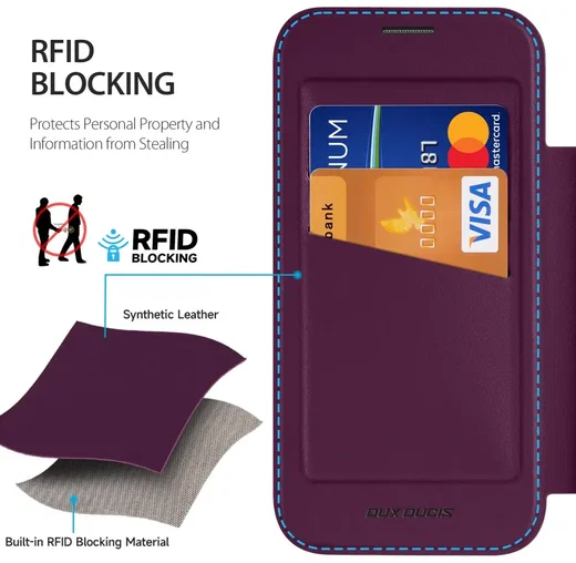 Dux Ducis Skin X Pro iPhone 18 Pro Max / 17 Pro Max MagSafe Book Case Burgundy afbeelding 10