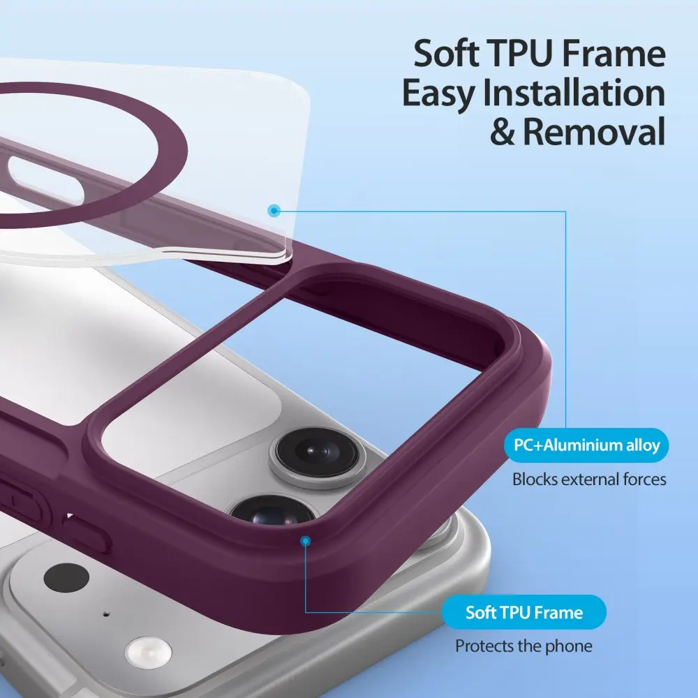 Dux Ducis Skin X Pro iPhone 18 Pro Max / 17 Pro Max MagSafe Book Case Burgundy afbeelding 5