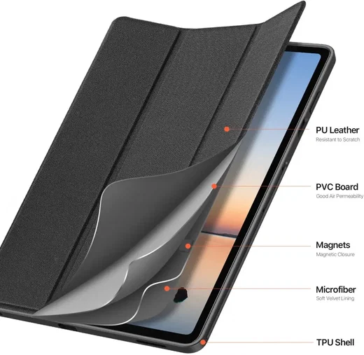 Dux Ducis Domo Samsung Galaxy Tab S12 Plus Hoes Tri-Fold Book Case Zwart afbeelding 7