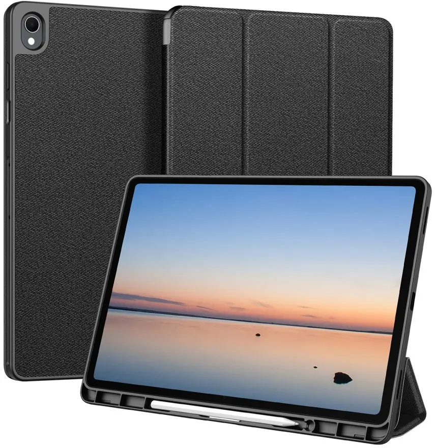 Dux Ducis Domo Samsung Galaxy Tab S12 Plus Hoes Tri-Fold Book Case Zwart afbeelding 1