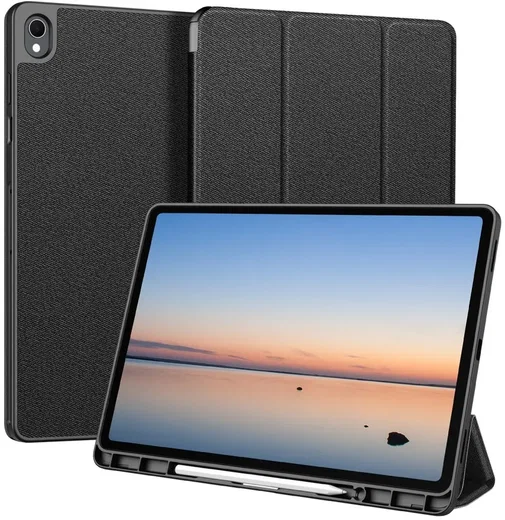 Dux Ducis Domo Samsung Galaxy Tab S12 Plus Hoes Tri-Fold Book Case Zwart afbeelding 1
