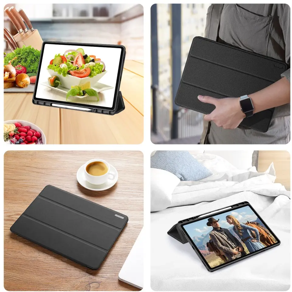 Dux Ducis Domo Samsung Galaxy Tab S12 Plus Hoes Tri-Fold Book Case Zwart afbeelding 9