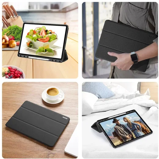 Dux Ducis Domo Samsung Galaxy Tab S12 Plus Hoes Tri-Fold Book Case Zwart afbeelding 9