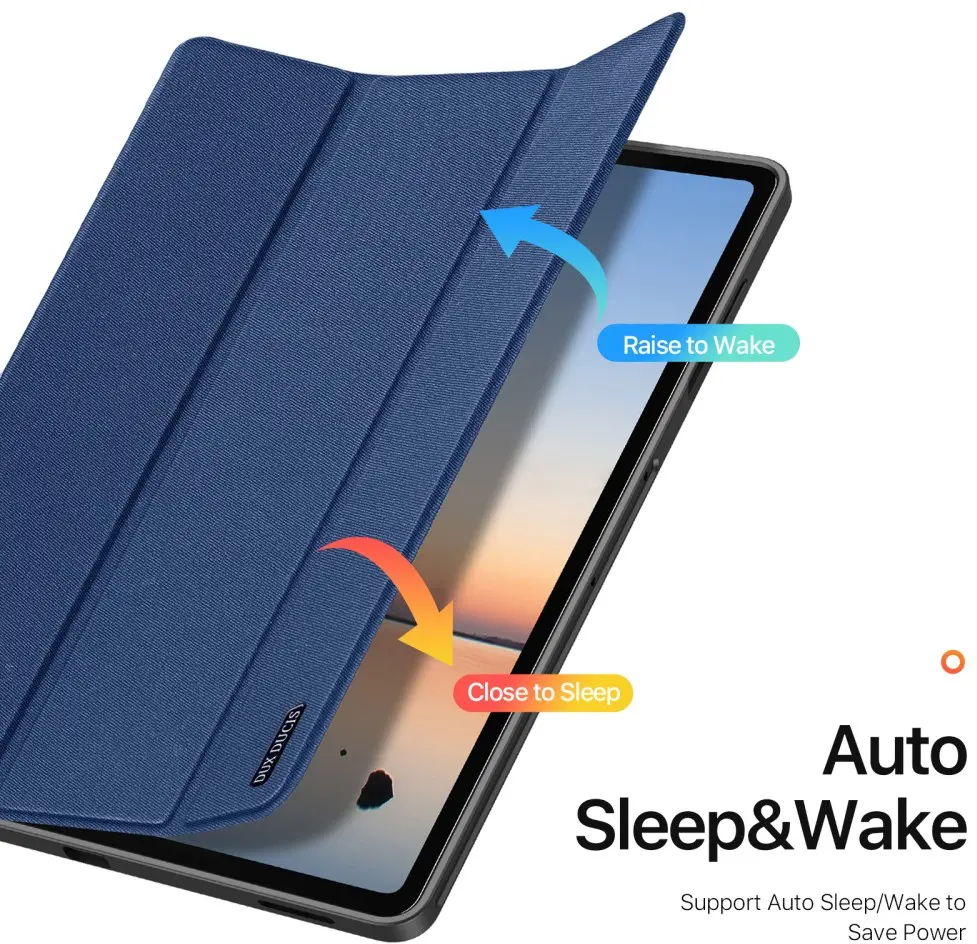 Dux Ducis Domo Samsung Galaxy Tab S12 Plus Hoes Tri-Fold Book Case Blauw afbeelding 3