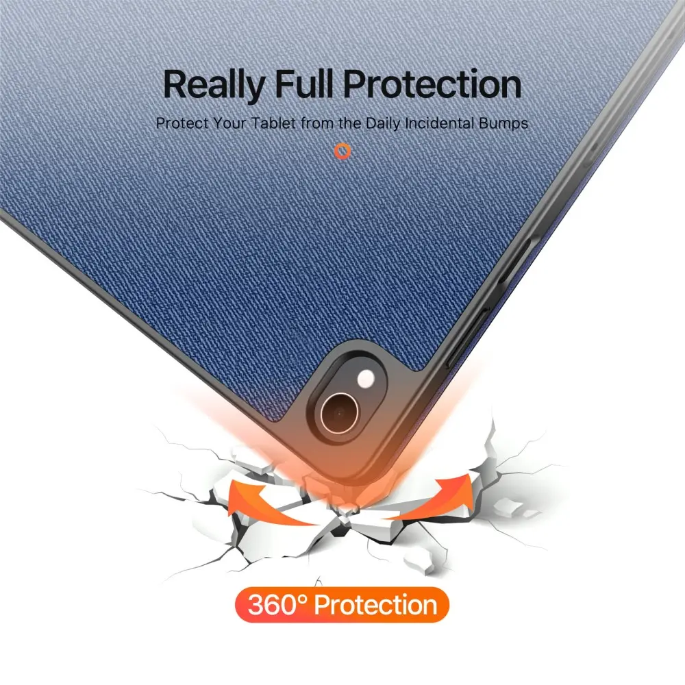 Dux Ducis Domo Samsung Galaxy Tab S12 Plus Hoes Tri-Fold Book Case Blauw afbeelding 2