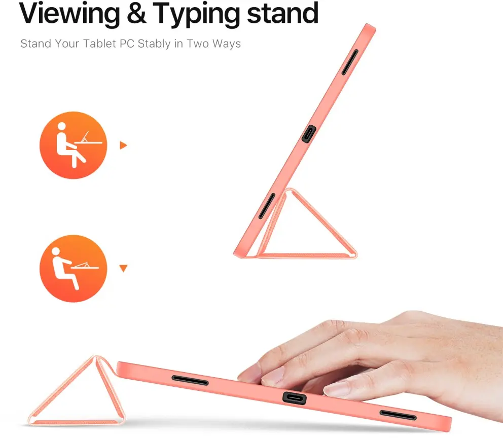 Dux Ducis Domo Samsung Galaxy Tab S12 Plus Hoes Tri-Fold Book Case Roze afbeelding 4