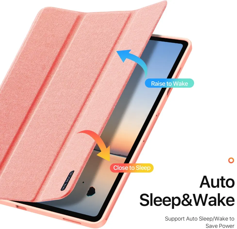 Dux Ducis Domo Samsung Galaxy Tab S12 Plus Hoes Tri-Fold Book Case Roze afbeelding 3