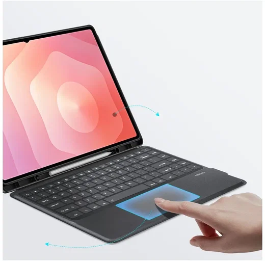 Dux Ducis Samsung Tab S12 Ultra / S11 Ultra Hoes Bluetooth Toetsenbord Zwart afbeelding 3