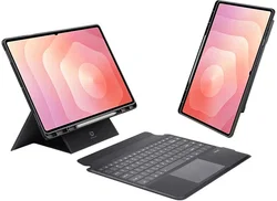 Dux Ducis Samsung Tab S12 Ultra / S11 Ultra Hoes Bluetooth Toetsenbord Zwart afbeelding
