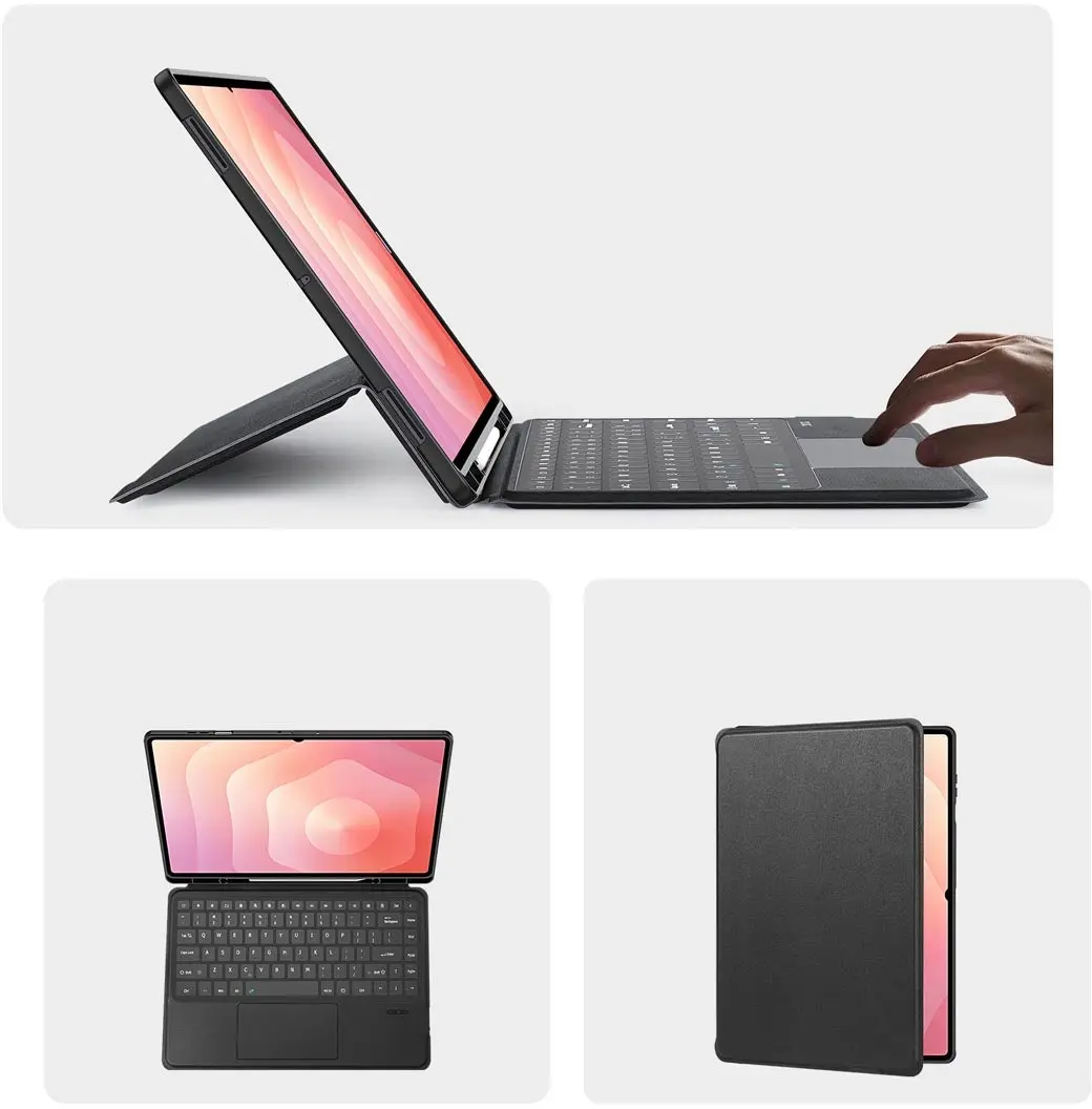 Dux Ducis Samsung Tab S12 Ultra / S11 Ultra Hoes Bluetooth Toetsenbord Zwart afbeelding 6