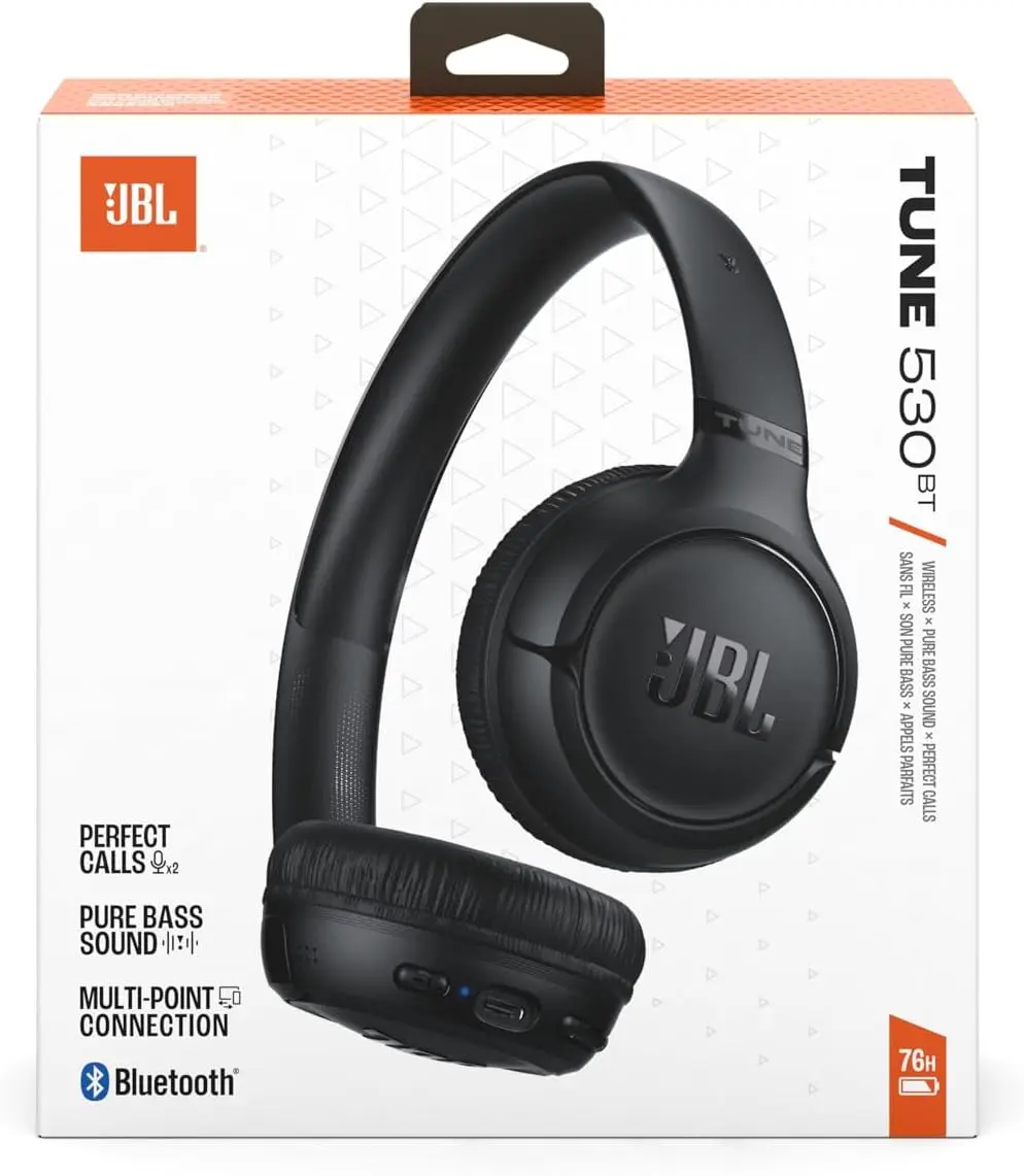 JBL Tune 530BT Draadloze On-Ear Koptelefoon Bluetooth Zwart afbeelding 10