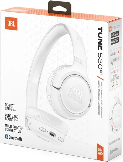 JBL Tune 530BT Draadloze On-Ear Koptelefoon Bluetooth Wit afbeelding 10
