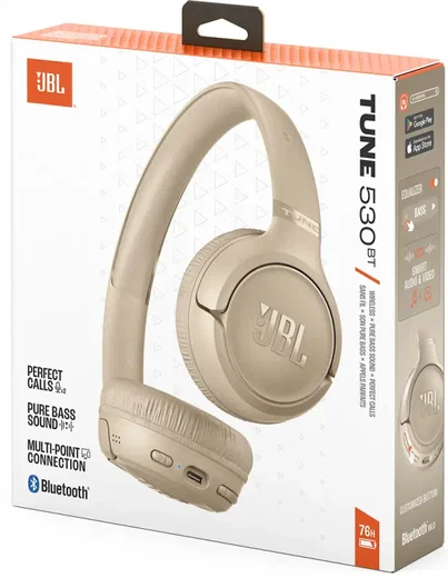 JBL Tune 530BT Draadloze On-Ear Koptelefoon Bluetooth Beige afbeelding 6