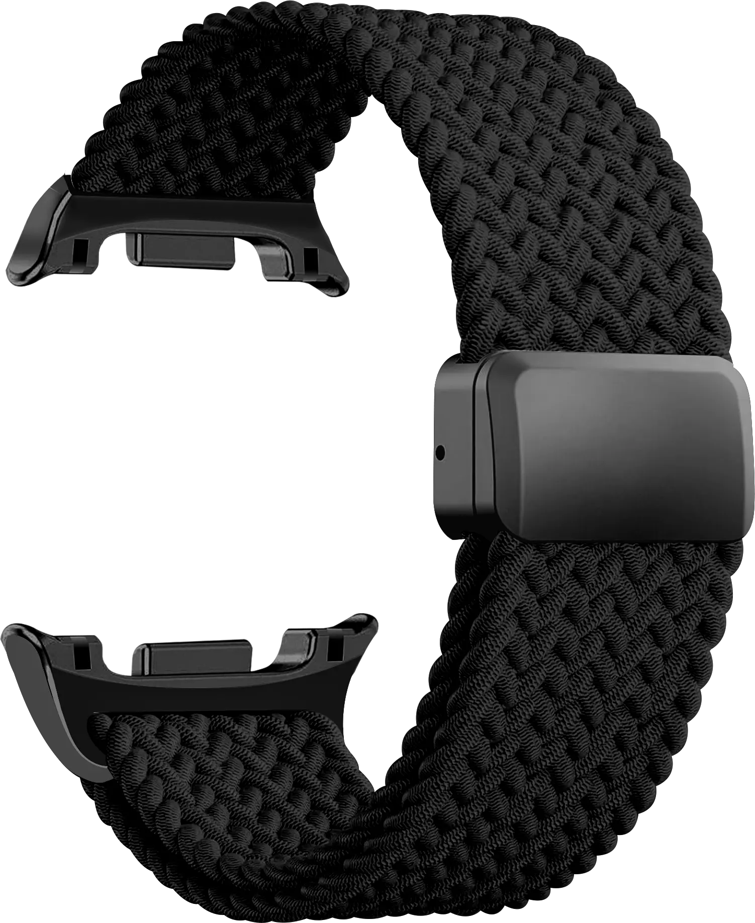 SBG Gevlochten Nylon - Samsung Galaxy Watch 9 / 8 Bandje - Zwart afbeelding 9