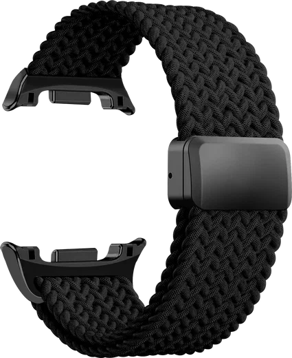 SBG Gevlochten Nylon - Samsung Galaxy Watch 9 / 8 Bandje - Zwart afbeelding 9