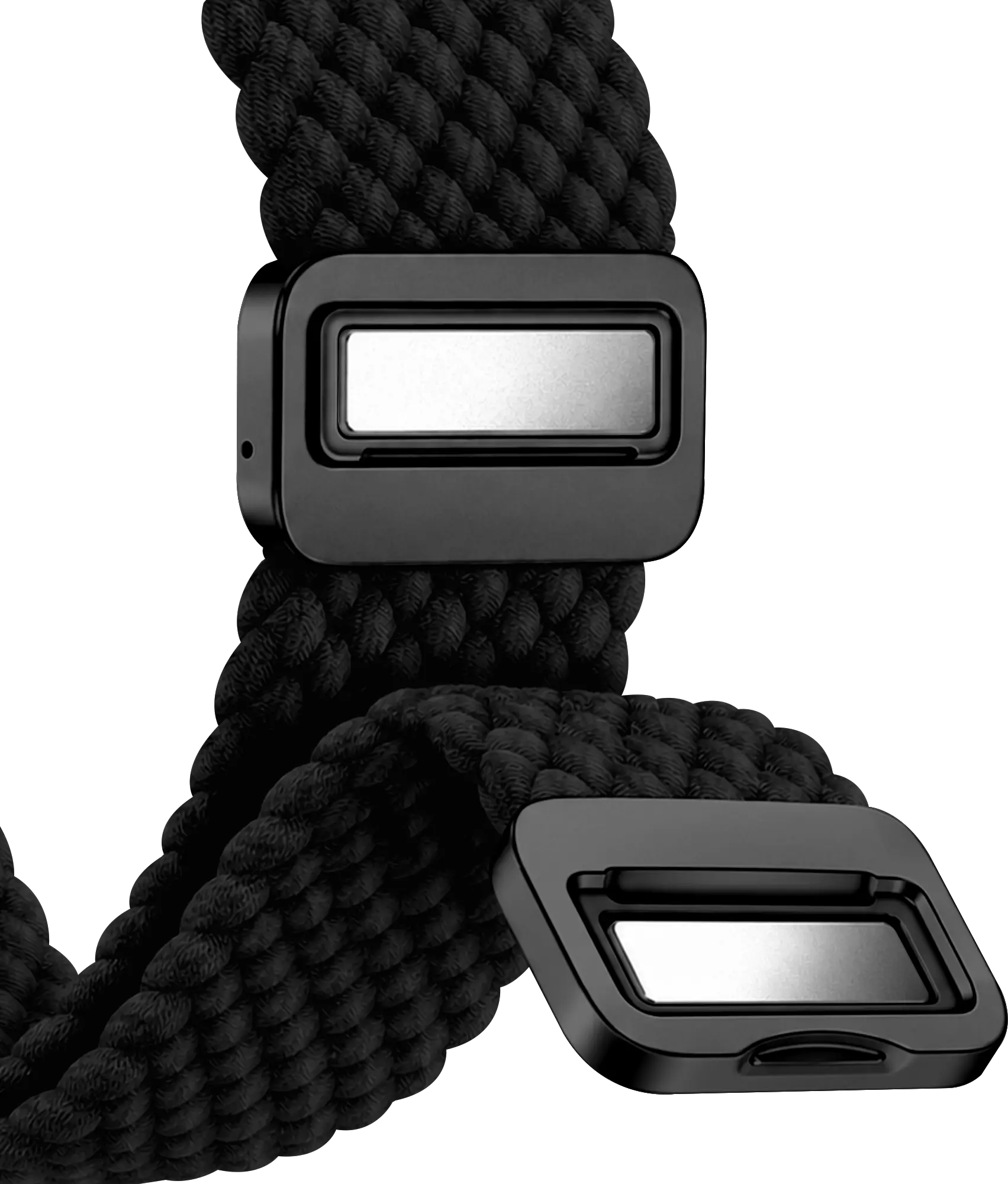 SBG Gevlochten Nylon - Samsung Galaxy Watch 9 / 8 Bandje - Zwart afbeelding 11